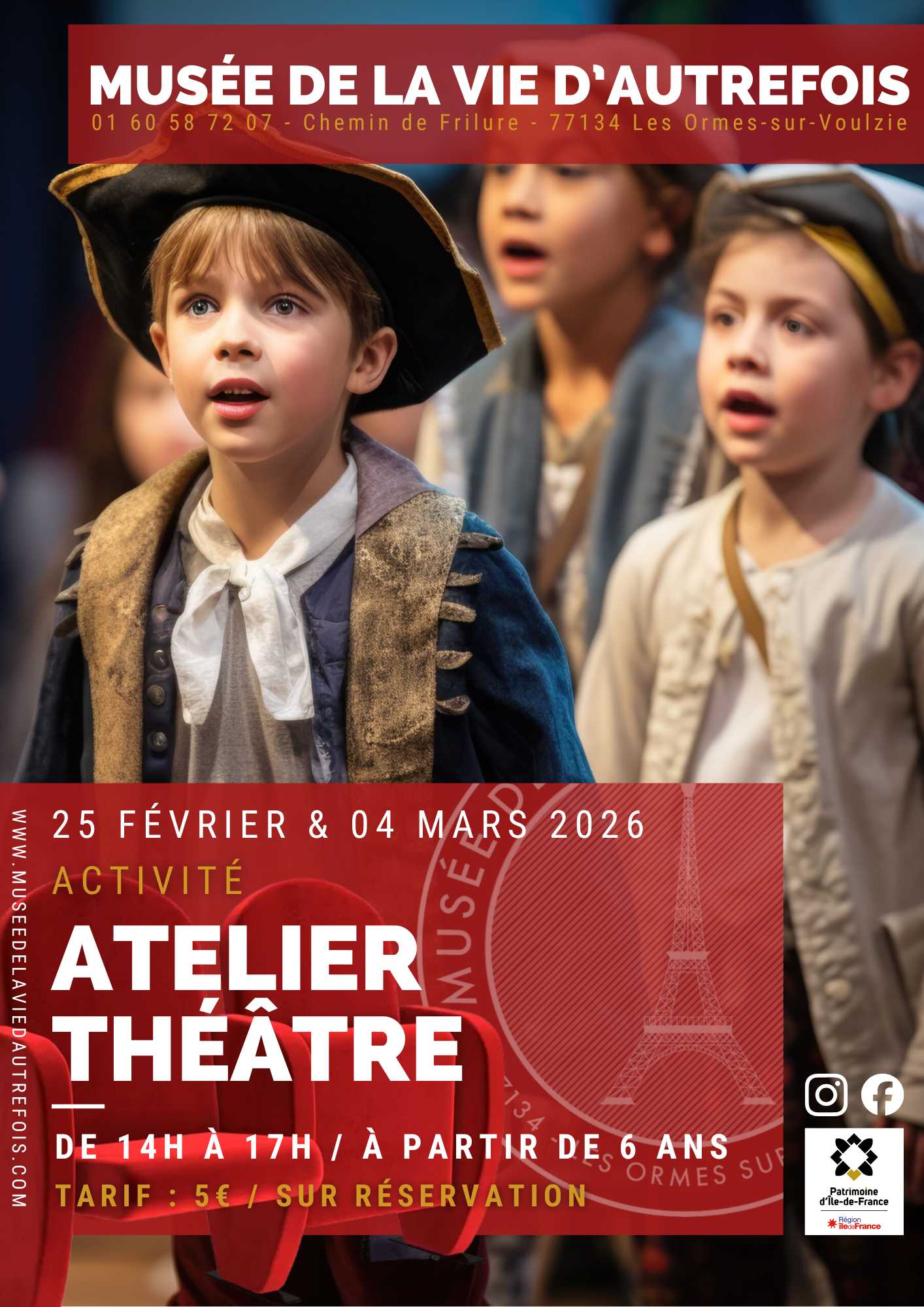 25 février & 04 mars Atelier théâtre pour les enfants (8-12 ans)