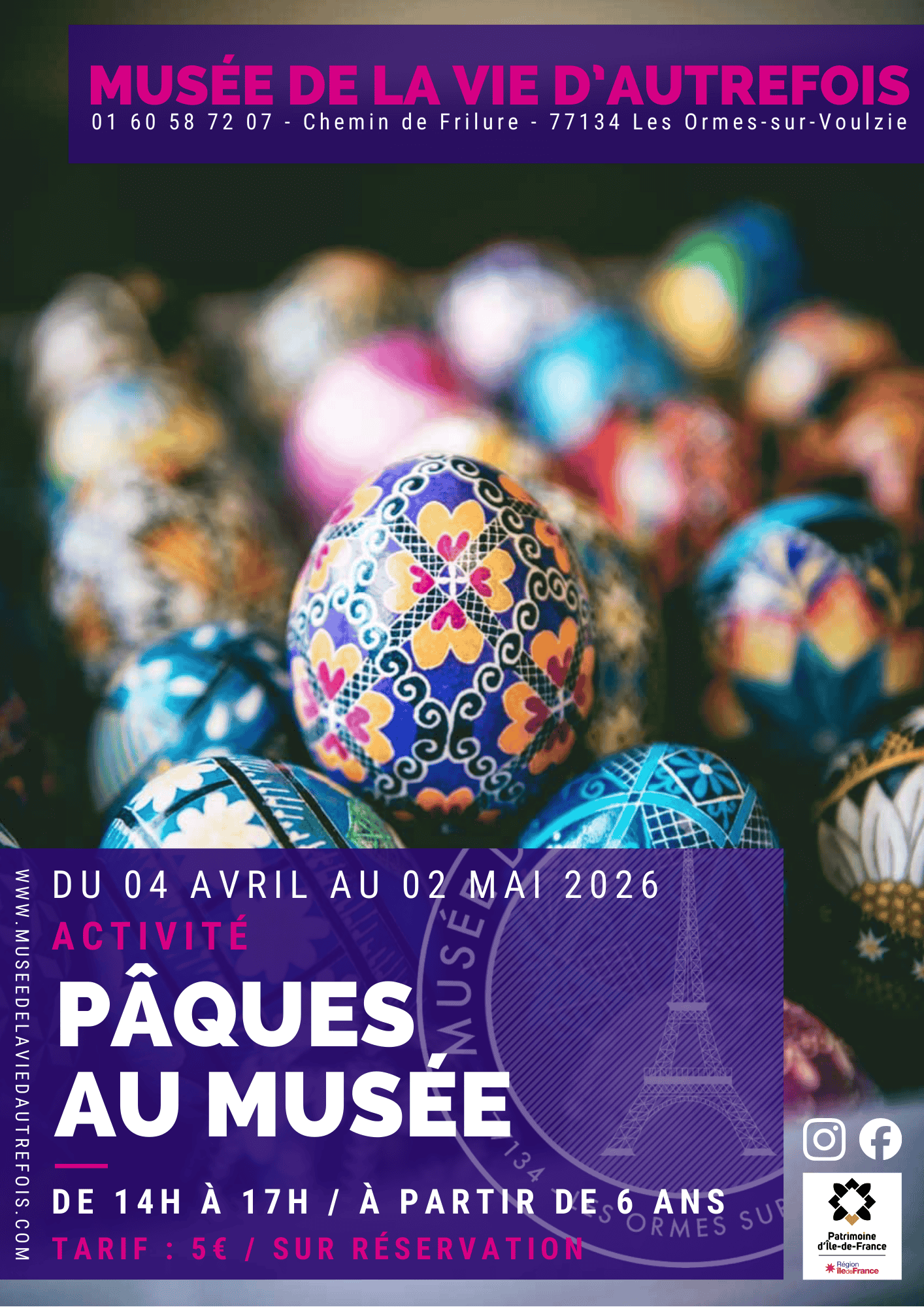 04 Avril / 02 Mai Atelier décoration « œufs de Pâques »