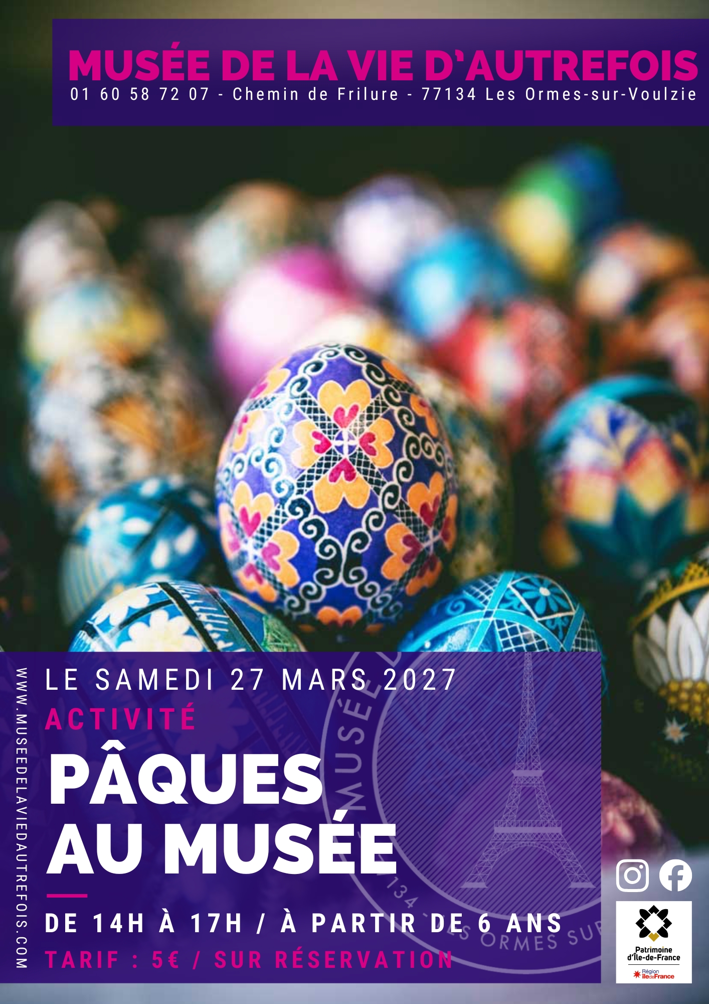 Le 27 Mars 2027 Atelier décoration « œufs de Pâques »